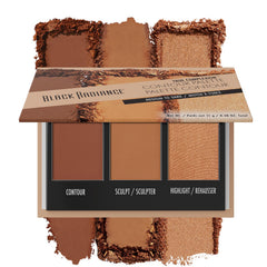 Black Radiance True Complexion Contour Palette medium-dark open compact shows color blends for effortless contouring.