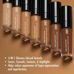 Black Radiance True Complexion Concealer swatches show buildable coverage on dark skin.