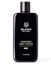 Botella Black Wolf Jabon Ducha Cuerpo Hombre para limpieza refrescante y duradera.