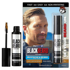 Blackbeard for Men brush-on beard color for quick, natural coverage.