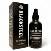 BLACKSTEEL men's serum bottle pump enabling quick, non-greasy daily application