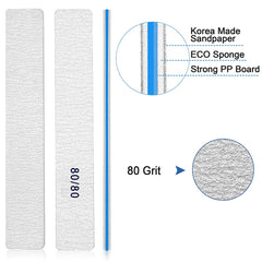 BLESWIN 80/80 grit nail files for precise acrylic removal.