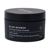 Blind Barber 101 Proof pomada - botella, fijación fuerte para estilos pulidos.