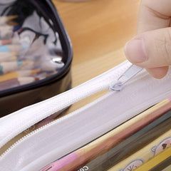 BlingKingdom clear PVC bag with top zipper keeps items secure during travel.