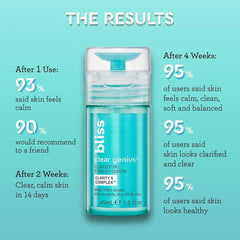 Bliss Clear Genius, textura de gel ligero, sensación fresca al aplicar.