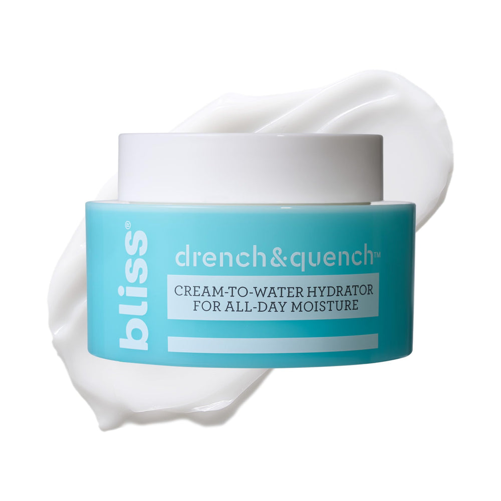 Bliss Drench & Quench cream closeup showing instant hydration texture.