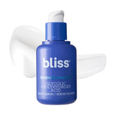 Bliss Glycolic-PHA Night Serum bottle ready for overnight exfoliation.