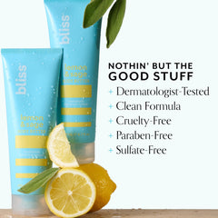 Bliss Manteca Corporal Limón y Salvia, etiqueta clara, comunica cuidado ético y vegano