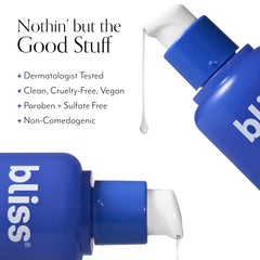 Radiant-looking skin after Bliss serum use.