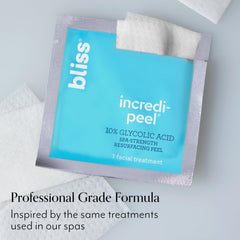 Preview of smoother, more even-looking skin after using Bliss Incredi-Peel.