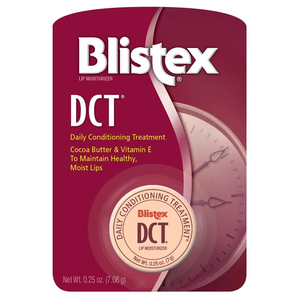 Blistex DCT daily-conditioning-treatment lip balm tube in action for smooth lips.