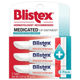 Blistex Medicated Lip Ointment tube front view highlighting quick moisture relief.