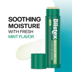 Blistex Medicated Mint Balm glide delivers a cooling, medicated relief while sealing in moisture.