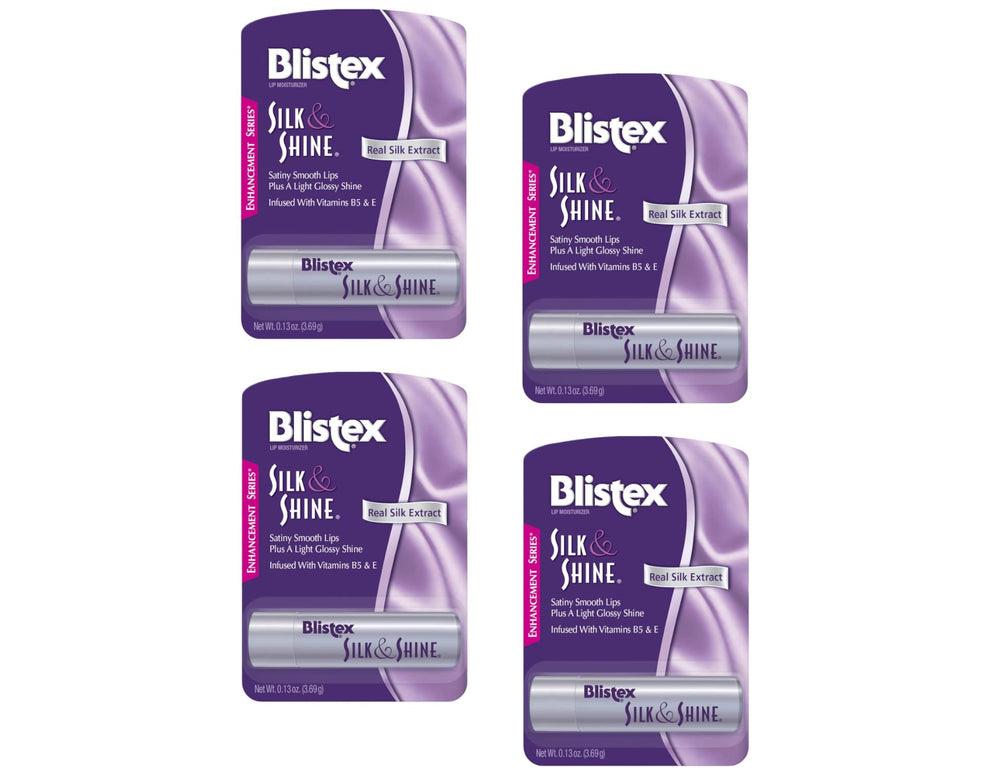 Blistex Seda Brillo labial: paquete de cuatro hidrata y deja brillo suave.