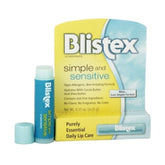 Blistex Simple & Sensitive lip moisturizer front view showing gentle daily hydration