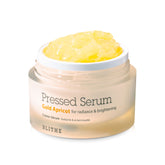 BLITHE pressed serum gold apricot bottle glows with hydrating glow.