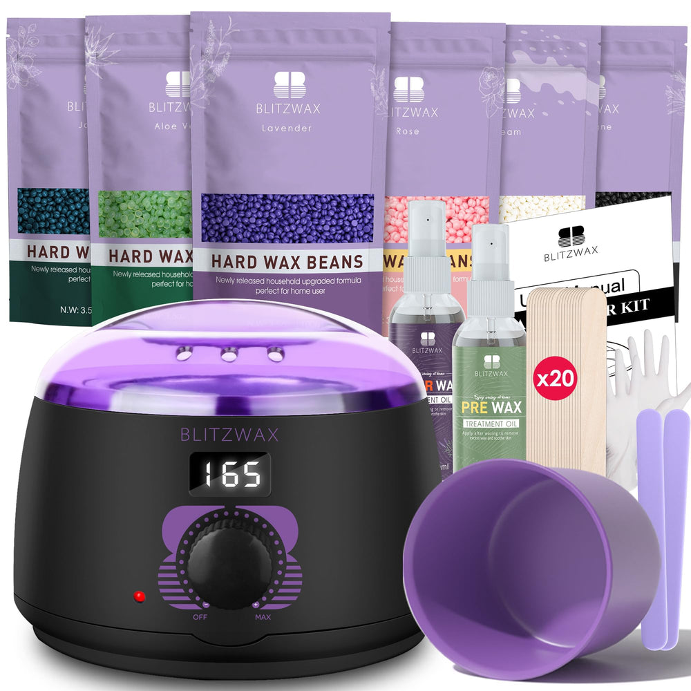 BLITZWAX Brazilian bikini waxing kit for at-home grooming.