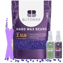 BLITZWAX lavender hard wax beads 2.5lbs in bag for easy home waxing.