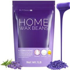 BLITZWAX Lavender hard wax beads pack shot showing salon grade at-home waxing.