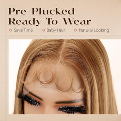 BLL Lace Front Wig Honey Blonde 30in back view highlights length and density