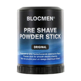Blocmen Original Pre Shave Powder Stick embalaje compacto para viaje y manejo cómodo.
