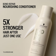 Creamy texture close-up of BlondMe Nourishing Conditioner highlighting rich moisture