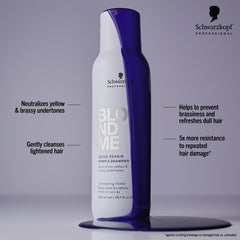 BlondMe Bond Repair Purple Shampoo pour enables easy, controlled application