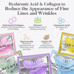 BLOOMORA Hyaluronic Acid formula patches on skin for depuffing support