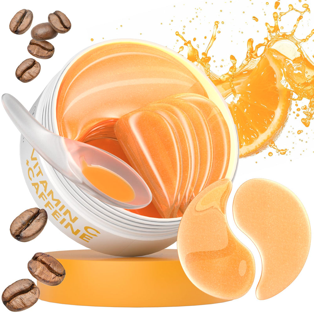 Bloomora Vitamin C & Caffeine Under Eye Patches packing seal preserves freshness for daily use.