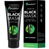 Blooskim máscara negra: frasco visible para control de brillos y puntos negros