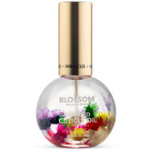 Blossom Cuticle Oil bottle with hibiscus for hydrated nails.