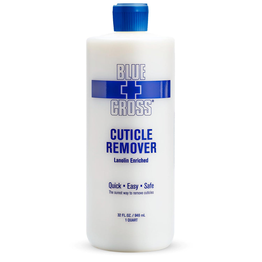 Blue Cross remover cutículas en bote para una limpieza suave de las uñas.