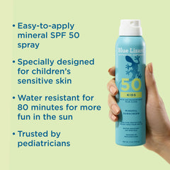Blue Lizard Kids Spray application showing quick, even coverage