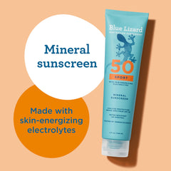 BLUE LIZARD Sport Mineral SPF 50, secado transparente tras la aplicación