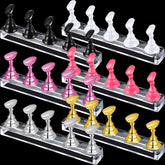 Blulu magnetic nail tip display gold stand for easy practice and professional showcasing.