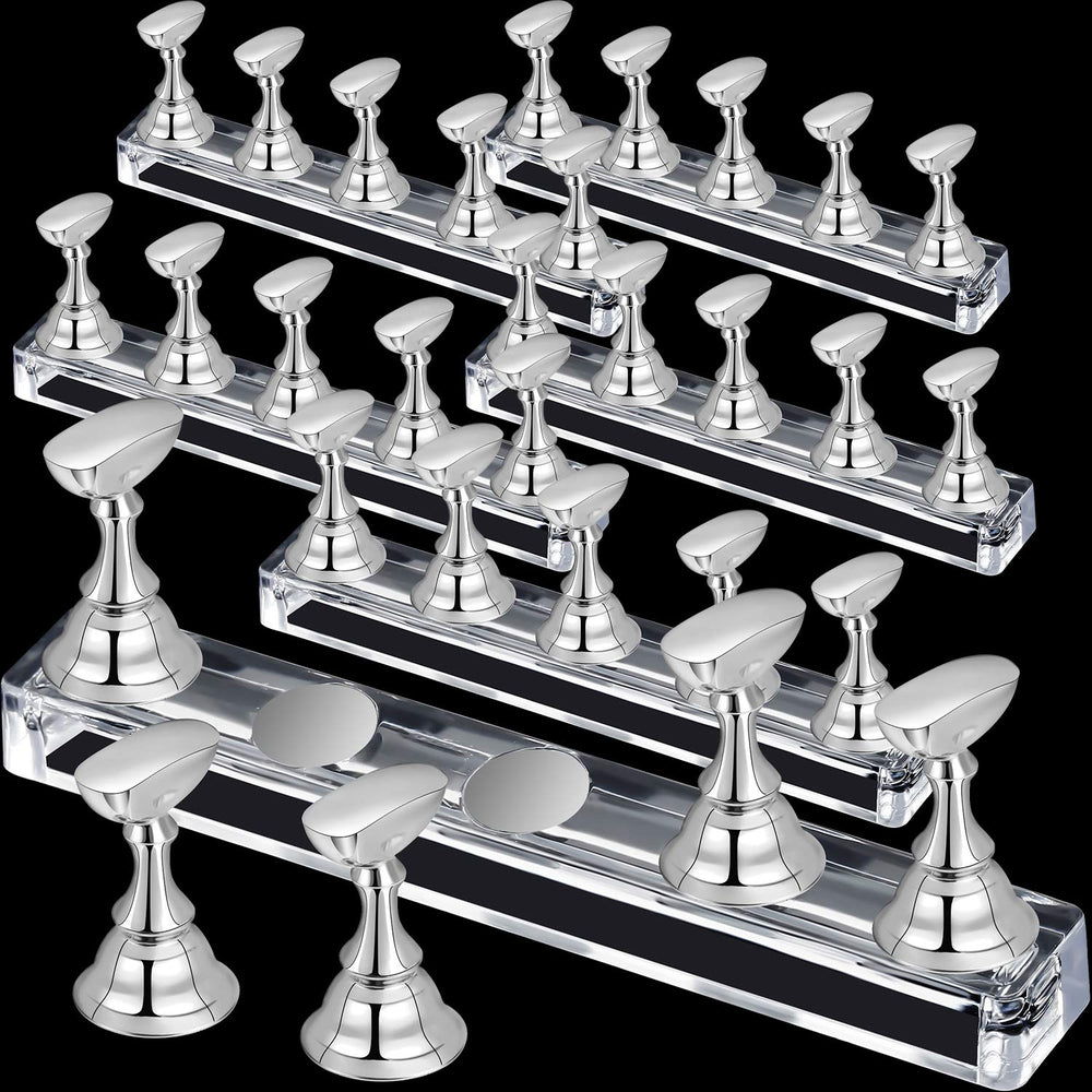 Blulu magnetic nail-tip display holder shows six sets for organized practice.