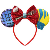 Bmobuo orejas de ratón sirena con lentejuelas, accesorio cómodo para fiestas y parques.