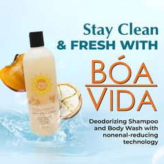 BoaVida Citrus Plus, champú y gel para cuerpo con fragancia suave.
