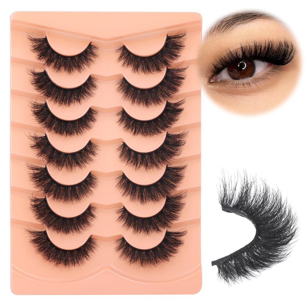 Boahankuke 18mm cat-eye lashes with D curvature for a defined look.