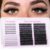 Boahankuke bottom lashes cluster for a natural-to-dramatic 3D look.