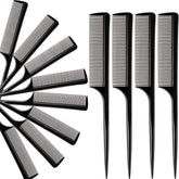 Boao 12-pack rat tail combs in black for versatile styling and sectioning