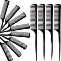 Boao 12-pack rat tail combs in black for versatile styling and sectioning