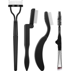 Boao folding eyebrow comb demonstrates portable grooming for neat brows on the go.