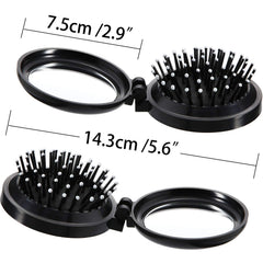 Boao mini round folding brush with soft bristles for detangling