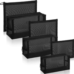 Boao six-piece mesh makeup bags exterior view for organized travel.