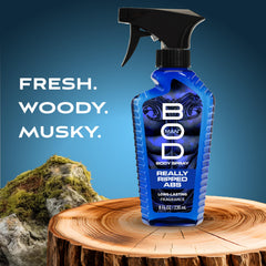 BOD Man Really Ripped Abs spray action demonstrates easy application.