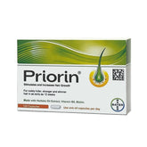 Bodi Priorin capsule box close-up showing packaging for hair health support