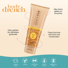 Body Drench Quick Tan hidratación y DHA para piel suave y bronceada