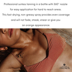 Body Drench Quicktan fast-drying mist shown during application