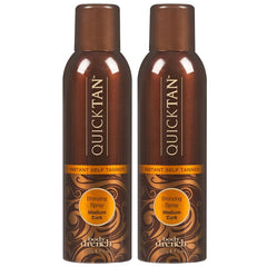 Body Drench QuickTan spray bottle shows instant bronze glow.